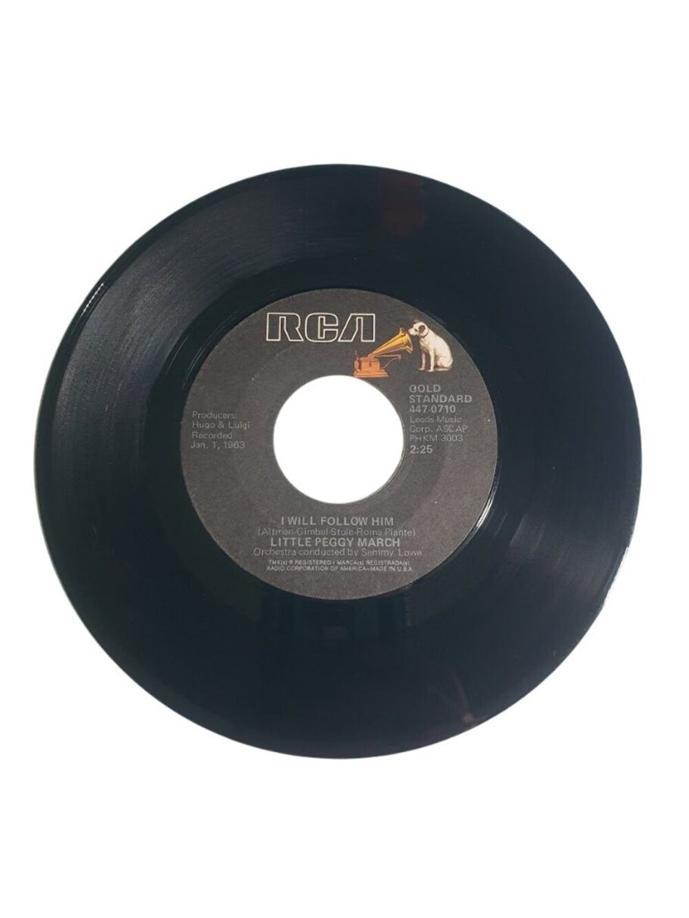 Little Peggy March RCA Gold Standard Vinyl 45 I Will Follow Him Side B Skips Not